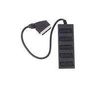 Divisor Scart de 5 Vías de 21 Pines, Conector Adaptador Scart Macho A 5 Hembra de 21p, 5 Scart de Carretera, Dividido en Cinco Líneas de Cable