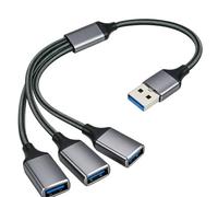 Divisor USB 1 a 3 USB - Adaptador 1 Mâle a 3 hembras (1 x 3.0 + 2 x 2 x 2.0) Adaptador USB múltiple para carga y datos, compatible con PC, Mac, PS5, PS4, teclado ratón, imprimante