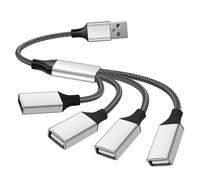 Divisor USB 1 a 4 cables multiconector USB distribuidor adaptador suave macho a 4 x 2.0 hembra USB Hub cable convertidor para PC portátil coche TV LED impresora teclado ratón