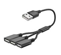 Divisor USB 1 en 3 salidas (11.8 pulgadas/30 cm), divisor USB Y, adaptador de datos y cargador para Mac, Xbox One Series X/S, teléfono celular, PS5, Lapt (no para monitor)