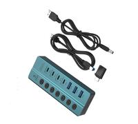 Divisor USB 3.0 de 7 puertos con interruptores individuales, puerto de carga USB 3.0, extensión de adaptador de corriente USB para PC de escritorio, divisor USB con interruptores de alimentación