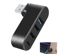 Divisor USB 3.0 Giratorio, Hub USB Rotación 90°/180°, 4 Puertos con 2 Puertos 2.0, 1 Puerto 3.0+1 Puerto C, Extensor para Portátil, PC, Xbox, MacBook, iMac, Mac Pro, Compatible con Dispositivos Tipo C