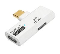 Divisor USB C 2 en 1, 100 W PD carga rápida y transferencia de datos de 10 Gbps, adaptador USB C OTG, USB C macho a doble hembra extensor para iPhone 15 Pro Max, Steam Deck, MacBook, iPad, Galax