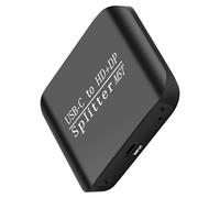 Divisor USB C a DisplayPort 4K 60HZ, expansor de doble monitor, pantalla dividida grande para PC, portátil, hogar, tipo C a HDTV, divisor Displayport