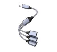 Divisor USB C Male to Three USB A 2.0 Female, 3 en 1 Type C Splitter 480Mbps, Extensor Transferencia Datos 1M para iPhone Laptop Macbook Teclado Ratón Impresora PS5 Samsung Huawei