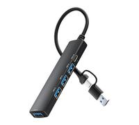 Divisor USB C + USB de 5 puertos USB multipuerto extendido, 3 puertos USB 2.0 + 1 USB 3.0 + 1 adaptador tipo C para teclados de PC y portátil