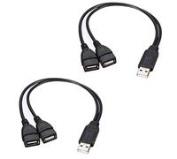 Divisor USB, Cable de Carga USB, USB A 2.0 Macho a Doble USB Hembra Jack Y Cable de Carga Divisor para Ordenador portátil, Coche, transmisión de Datos, Carga etc.