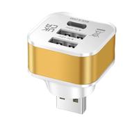 Divisor USB de 3 puertos, expansor de carga rápida USB, extensor múltiple para coche, teléfono, tabletas, laptop, adaptador de carga para dispositivos