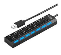 Divisor USB Divisor De Datos Multipuerto | Adaptador USB Portátil Antideslizante Con Botón Individual Para Edición de Video Trabajo Remoto Hogar Aula Configuración de