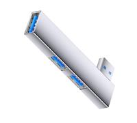 Divisor USB en ángulo de 90 grados, conectores multidispositivo, Plug & Play, construcción de aluminio, accesorio para teléfono y computadora