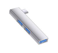 Divisor USB en ángulo de 90 grados, conectores multidispositivo, Plug & Play, construcción de aluminio, accesorio para teléfono y computadora