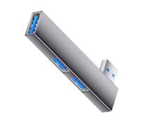 Divisor USB en ángulo de 90 grados, conectores multidispositivo, Plug & Play, construcción de aluminio, accesorio para teléfono y computadora