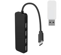 Divisor USB - Hub portátil, compacto y ligero | Expansor de 4 puertos de alta velocidad con conexión estable para portátil, cámara digital, dispositivos periféricos, sin necesidad de controladores