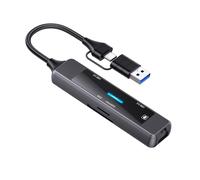Divisor USB múltiple con adaptador Ethernet tipo C y USB 3.0 2.0 de 5 Gbps, adaptador de transmisión de datos rápida