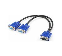 Divisor VGA de doble monitor de construcción robusta, alto rendimiento para duplicación de pantalla sin interrupciones, cables pasivos para una