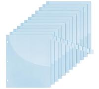 Divisores de carpeta con bolsillos A4 A4 Blue PP Pocket Dividers con 12 pestañas Asunto translúcido inserable para 3 anillos Binder para trabajo escolar, proyectos de oficina