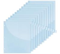 Divisores de carpeta con bolsillos A4 Azul Divisores de bolsillo de PP con 12 pestañas Sujeto translúcido insertable para carpeta de 3 anillas para trabajo escolar, proyectos de oficina..