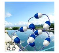 Divisores de carril de piscina con gancho para piscinas, vías fluviales y zonas de aguas poco profundas (azul y blanco)