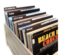 Divisores de discos de vinilo LP, 12 pulgadas, negro, reutilizables, cartas de pestañas de plástico doble cara para caja de álbum y organización