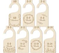 Divisores de tamaño de armario para bebé, 7 divisores de madera premium para ropa de bebé, viñas de eucalipto, hojas vegetales, decoración de guarderías boho, separadores de armario para niño o niña