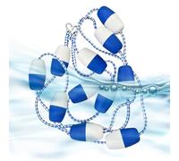 Divisores para carriles de piscina - flotantes blancas azules de seguridad de 7 cm de diámetro, separador de cuerda | Equipo multiusos para piscina para la seguridad de los bañistas