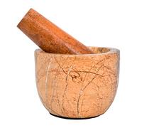 Divit Shilp Mortero y mortero, Hecho de Piedra Dura Pulida Resistente, Molinillo de Piedra Natural para Especias, pastas, Hierbas, condimentos, etc. (Bidasar)