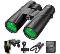 Divons Prismáticos 12x42 para Adultos, Prismáticos HD Impermeables con Prisma BAK4 y Lente FMC, Telescópicos Portátiles para Observación de Aves Fútbol Escalada y Conciertos