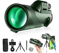 Divons Telescopio Monocular, Monocular 12x50, Monoculo Telescopico, Prisma BAK4 de Alta Potencia y monoculares FMC para Senderismo Observación de Aves Caza Camping (Verde)
