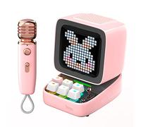 Divoom Ditoo-Mic Pixel Art LED Altavoz Bluetooth portátil con micrófono Karaoke inalámbrico,Pantalla controlada por aplicación, Teclado RGB, Juegos, alarmas para Adultos/niños, Fiesta en casa.