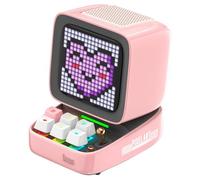 Divoom Ditoo Pixel Art Altavoz Bluetooth Multifuncional, Altavoz portátil Retro con Pantalla LED RGB, Teclado mecánico, Reloj Despertador Inteligente, Compatible con Tarjeta TF y Radio (Pink)