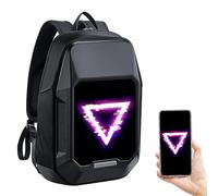 Divoom Mochila LED Pixoo de diseño cyberpunk con pantalla de 64x64 píxeles, marca personalizable, ligera y duradera, almacenamiento multifuncional - Para creativos y amantes de la moda tecnológica