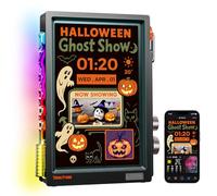 Divoom Times Frame - Marco de Fotos Digital Transparente de 10,1 Pulgadas con WiFi y 64 GB, Pantalla IPS Flotante y botón Giratorio RGB, 400 diales, widgets y Comunidad de Arte de píxeles (Negro)