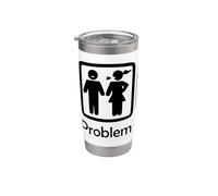 Divorcio Problema Resuelto Divertido Ex-Esposa Divertido Matrimonio Hombres Tee Vaso térmico de acero inoxidable de doble pared