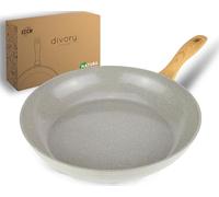DIVORY Sartén cerámica 32 cm - para cocinas de inducción, sin PFAS ni PTFE, sartén grande, apta para horno y lavavajillas (Natura, 32 cm)