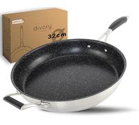 DIVORY sartén de acero inoxidable 32 cm ULTIME inducción I Sartén grande con revestimiento antiadherente para todo tipo de cocinas I Mango ergonómico, apto para lavavajillas