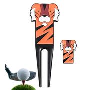 Divot Tool And Ball Marker - Cute Alloy Portable Cartoon Tiger Pattern Golf Accessory | Golf Divot Repair Tool With Ball Marker For Outdoor Course Grass Backyard Practice Training Game Competition