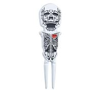 Divot Tool, horquilla de golf, diseño de calavera, construcción de aleación de zinc, accesorio portátil para reparación de césped, uso en campo de golf para hombres y mujeres, 3.54 x 0.91 pulgadas