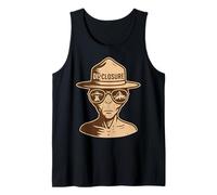 Divulgación Alien Park Ranger UFO UAP Retro Sci-Fi Gráfico Camiseta sin Mangas