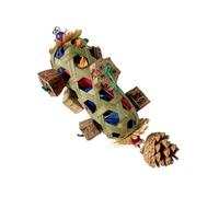 divuukyi Juguete de enriquecimiento de loro, bloque de madera, masticable, para morder, juguete seguro de cuentas de madera para masticar juguete de jaula