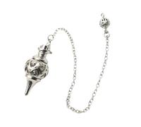 divuukyi Péndulos colgantes de cobre para radiestesia y chakras, curación, meditación, herramienta espiritual, accesorio para mujeres y hombres, plata, Talla única