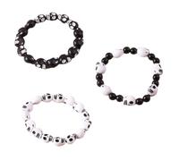 divuukyi Punk Styles - Pulsera elástica de calavera para hombres y mujeres, cadena de resina con cuentas, joyería de moda para fiesta de Halloween, As shown, Resina