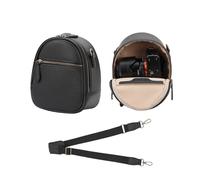 Divvia Bolsa clásica de piel sintética para cámara, bandolera para el hombro, bonita funda para fotógrafos, pequeña, 2 L, color negro