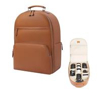 Divvia Mochila clásica de cuero para cámara réflex digital, bolsa profesional para fotógrafos con compartimento para laptop de 15 pulgadas, grande, 20 L, color marrón