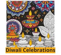 Diwali Celebration: A Desi Diwali Coloring Adventure Book of Joyful Decor (50 Pages to Color, 8.5x8.5): Easy Diwali Designs