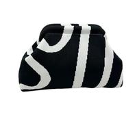 diwedaso Bolso de verano de punto a rayas en contraste, bolso tejido, tela, resistente y duradero, capacidad, para playas verano, Rayas blancas