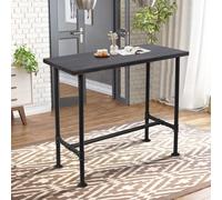 Diwhy Mesa de comedor de diseño industrial para computadora portátil, moderna mesa de estudio rectangular de madera y metal, mesa de comedor para oficina en casa, mesa de computadora, madera marrón