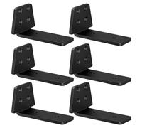 Diwoker Soporte Estanteria Pared 6 Piezas, Escuadra Estanteria Negro, 10cm | Escuadras para Estanterias, Soporte Metálico en Forma de L, Soporte Baldas Pared