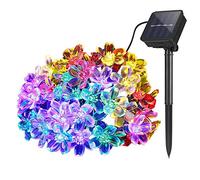 DIWUJI Lámparas solares de Flor cadena Exterior Jardín, 7m 50 LED Impermeable Luces de Hadas Decoración Festival Vistoso Luz para Partido Boda Patio Navidad Decoración (Multicolor)