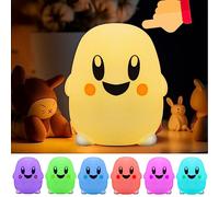DIWUJI Luz Nocturna Led Infantil con Cara Sonriente, Silicona Lindo Multicolor Lámpara de Noche, Control de Toque, USB Recargable, Vivero Lámpara de Noche, para Dormitorio Niños Bebé