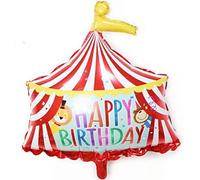 DIWULI Circo Feliz Cumpleaños, circo con Animales del Globo Hoja Dulce, Hoja aMarilla Globo Rojo Blanco para el Cumpleaños Muchacho muchacha de los Niños, Decoración Bebé,